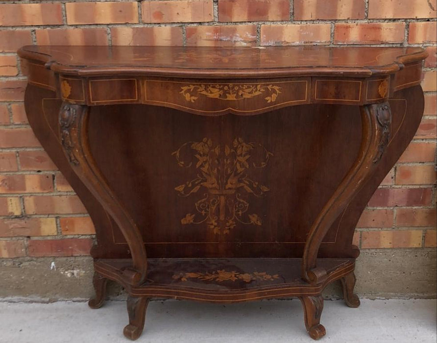 INLAID LXV STYLE SMALL WALL CONSOLE WITH DRAWER - AS FOUND