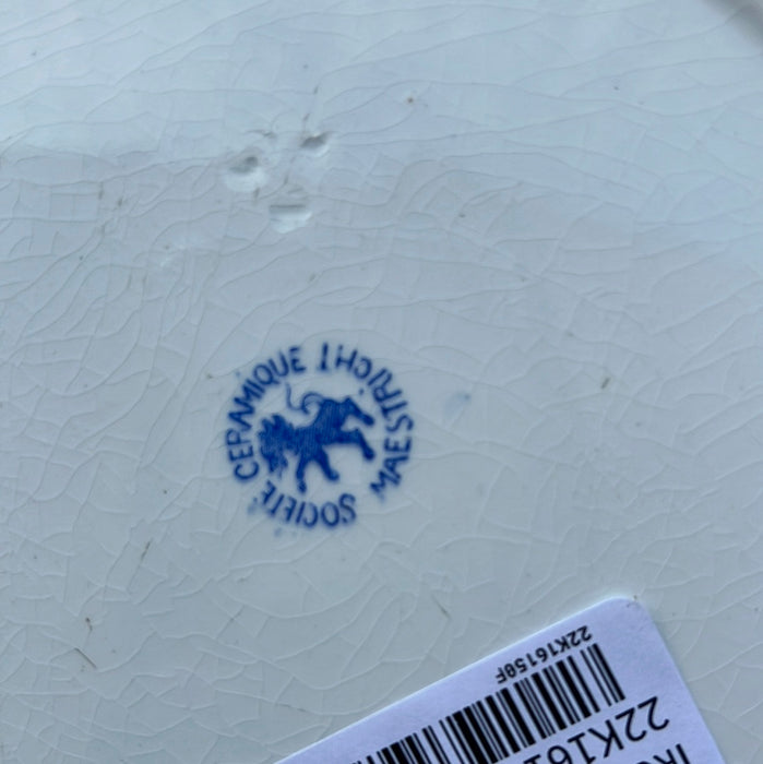 BLUE AND BLACK TRANSFERWARE IRONSTONE PLATE - EACH