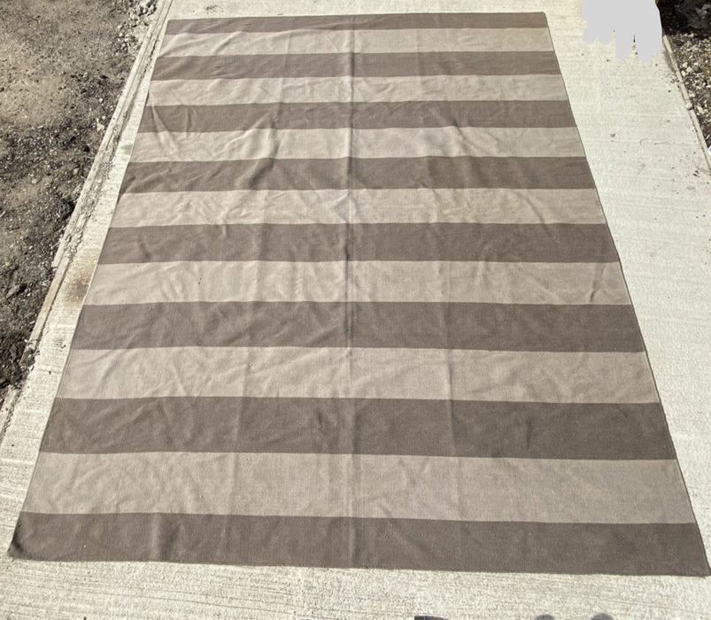 8' X 10' GRAY STRIPED DHURRI RUG