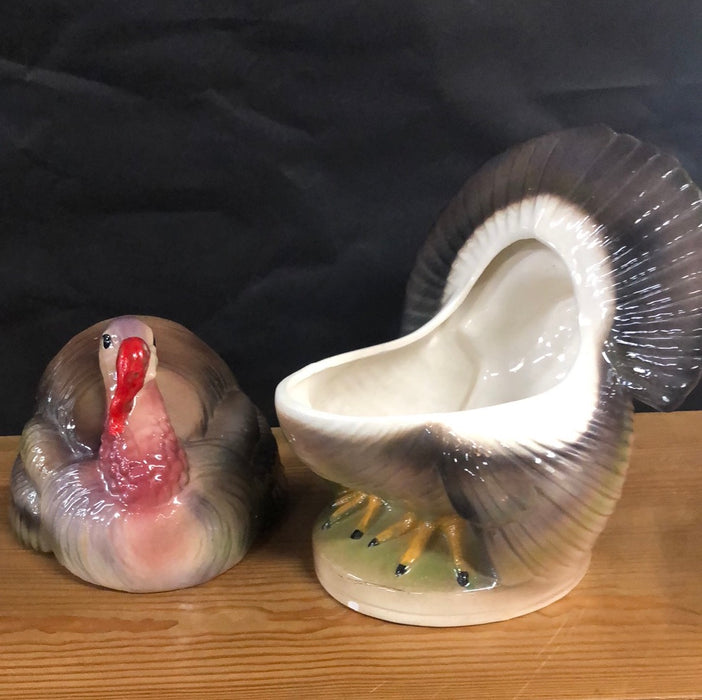 LARGE HAND PAINTED TURKEY JAR