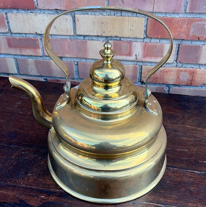 LARGE BRASS TEA POT