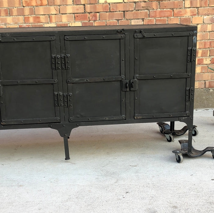 Mid-century campaign style industrial side board