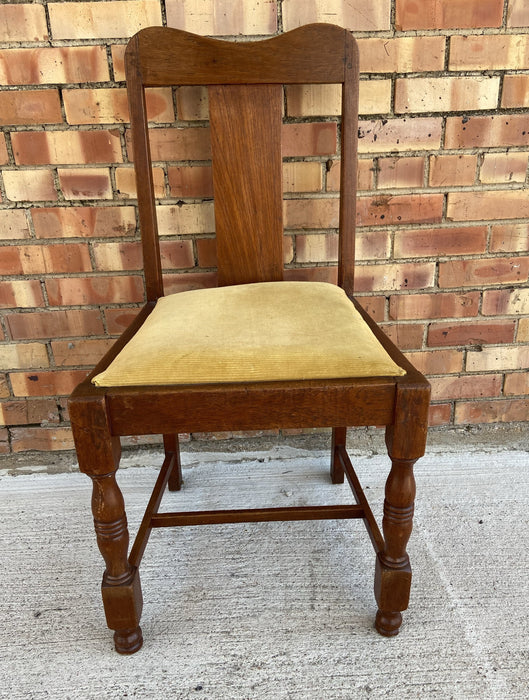 CHAIR WITH YELLOW UPHOLSTERED SEAT