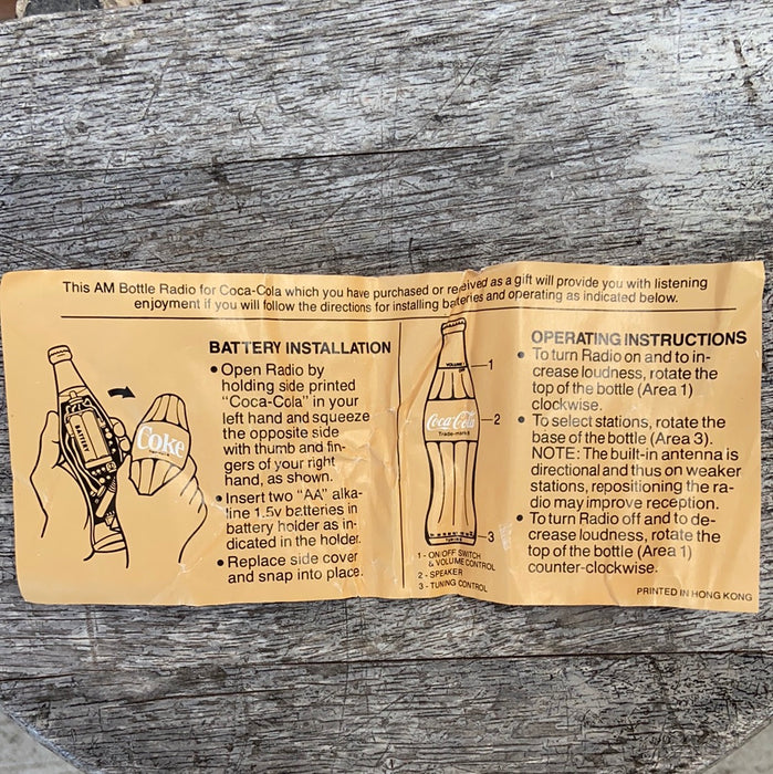 COKE BOTTLE RADIO IN BOX