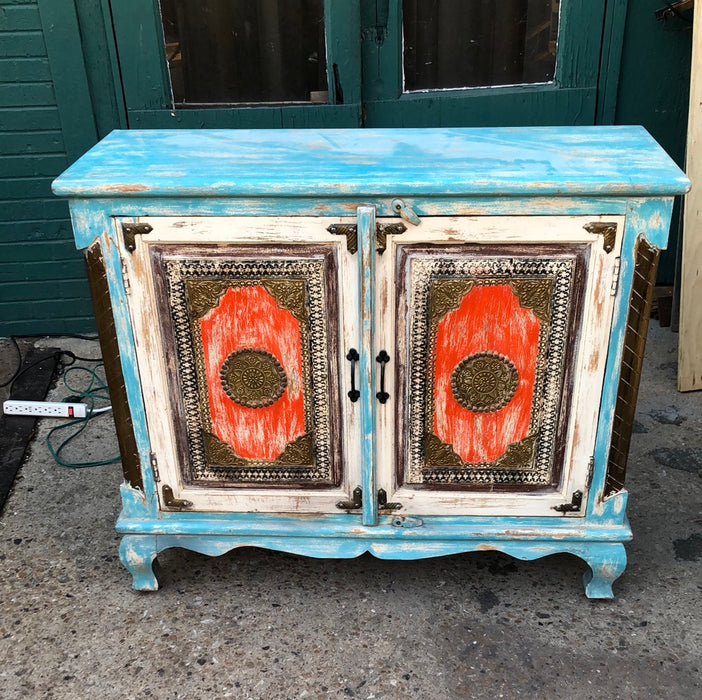 PAIR OF PAINTED CONSOLE CABINETS