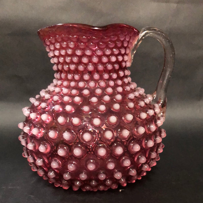 PINK KNOBBY OPALESCENT PITCHER