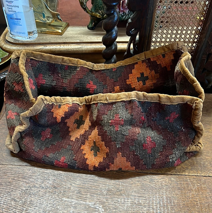 TOTE BASKET MADE FROM KILIM RUG