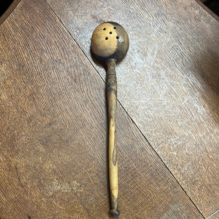 WOOD LADLE WITH HOLES