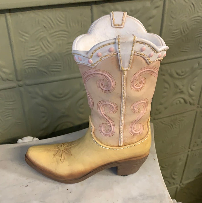 RESIN COWBOY BOOT VASE - NOT OLD