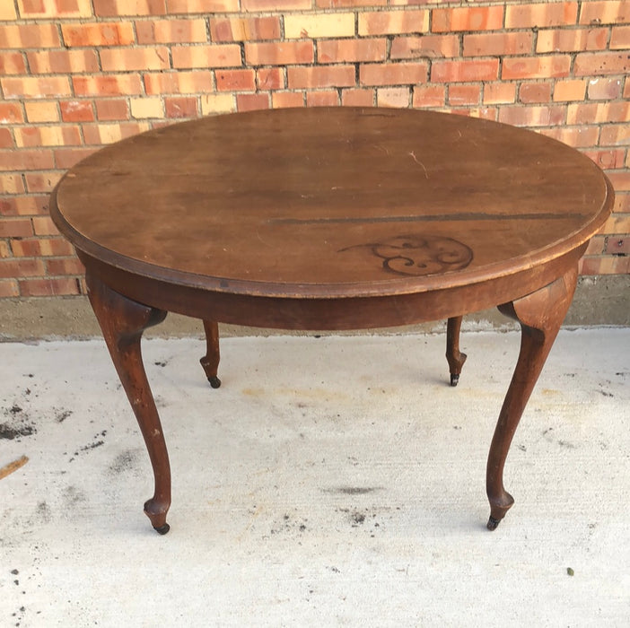 ROUND QUEEN ANNE LEG TABLE AS FOUND