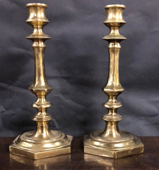 PAIR OF BRASS CANDLESTANDS