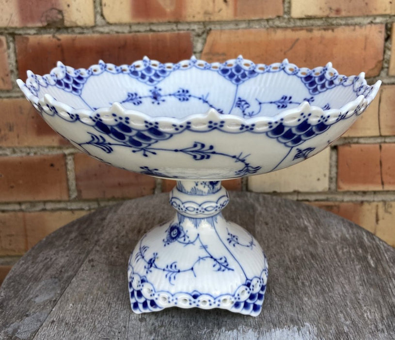 ROYAL COPENHAGEN BLUE AND WHITE FLORAL COMPOTE