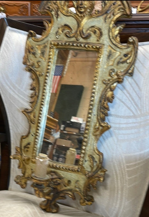 FLORENTINE WALL MIRROR WITH SCONCE