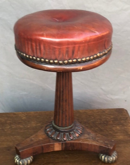 PIANO STOOL WITH LEATHER TOP