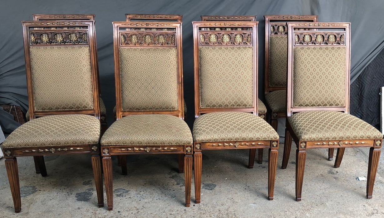 SET OF 8 OVERSIZED LOUIS XVI DINING CHAIRS