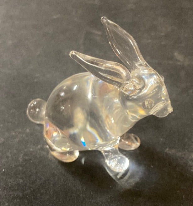 SMALL CLEAR GLASS BUNNY