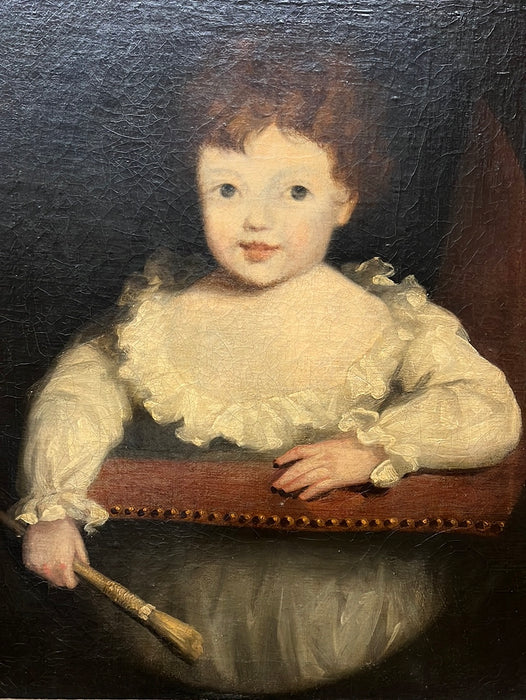 OIL PAINTING OF GIRL WITH BRUSH