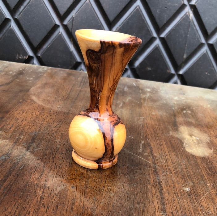 TINY TURNED WOOD VASE