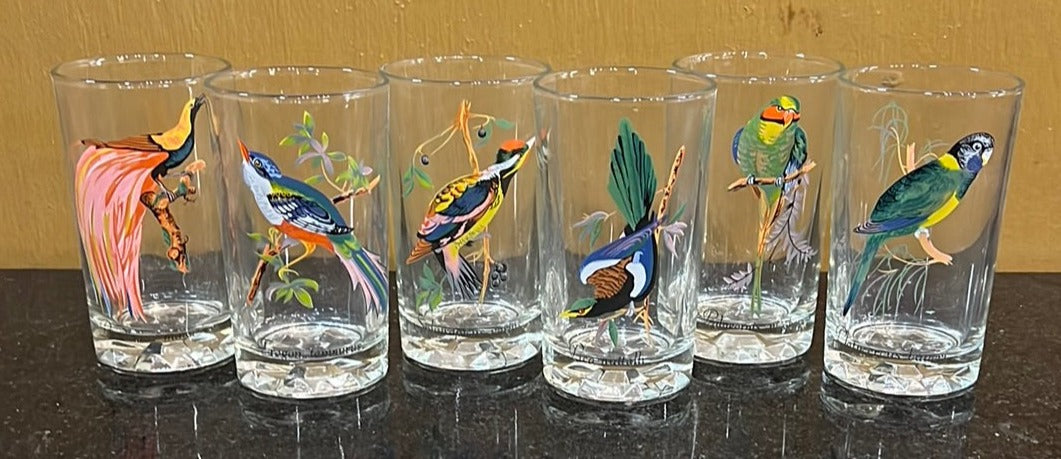 SET OF 6 SMALL BIRD THEMED GLASSEES