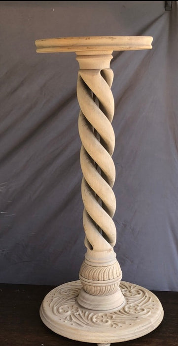 RAW OAK BARLEY TWIST PEDESTAL