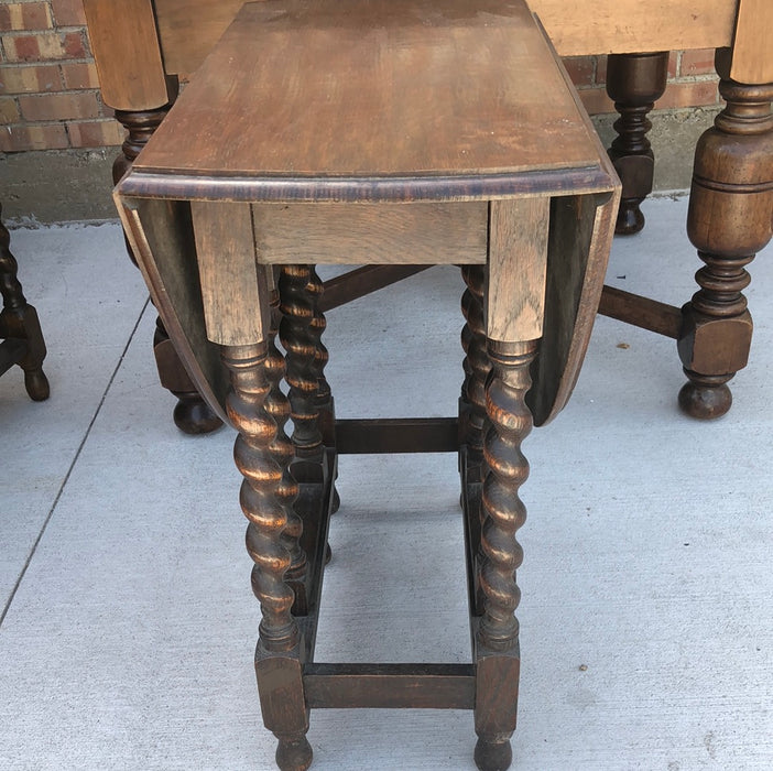 SMALL BARLEY TWIST DROP LEAF TABLE