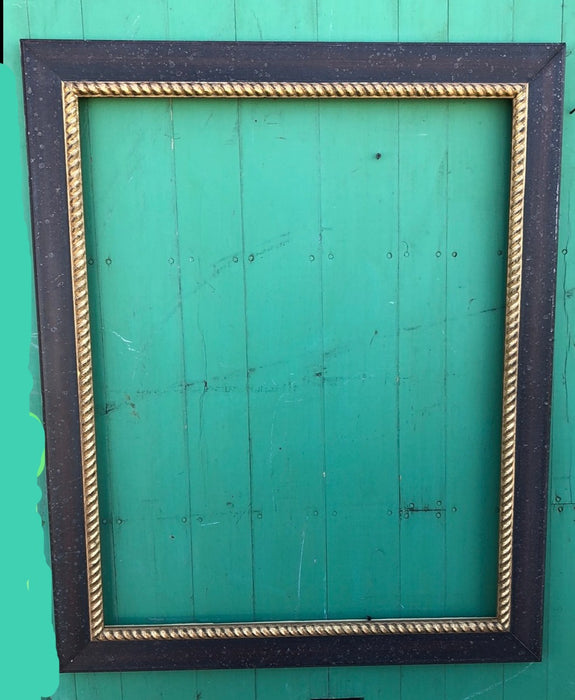 LARGE WOOD FRAME WITH GOLD GADROONING TRIM