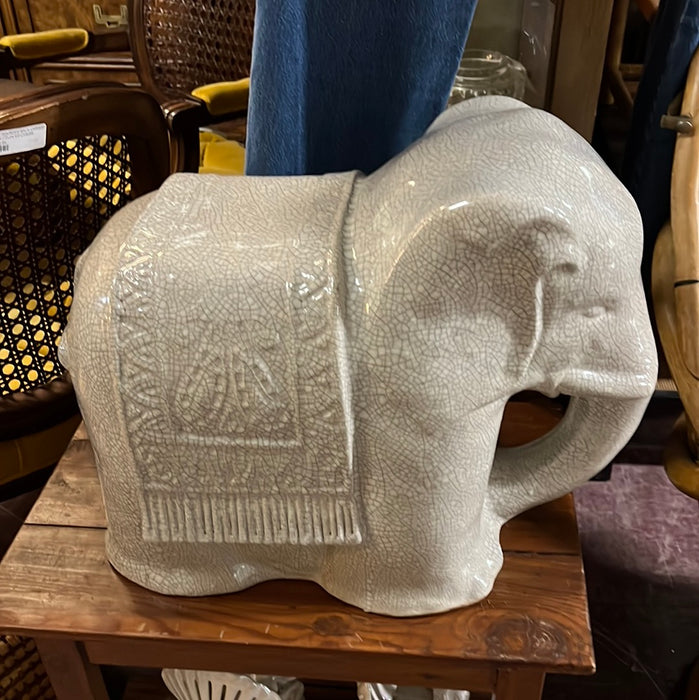 CRACKLED ELEPHANT GARDEN STOOL