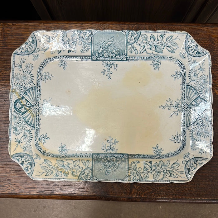 LARGE TEAL AS IS IRONSTONE PLATTER