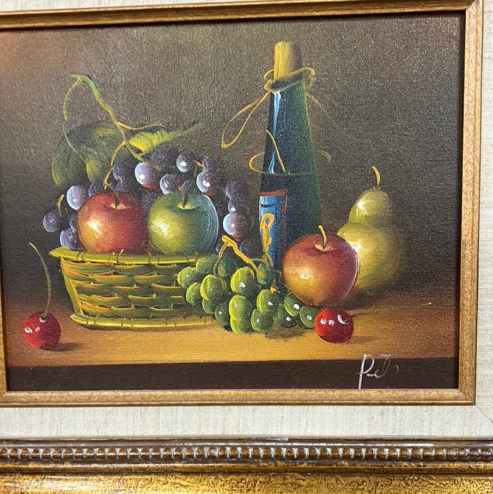 SMALL GOLD FRAMED FRUIT STILL LIFE PAINTING