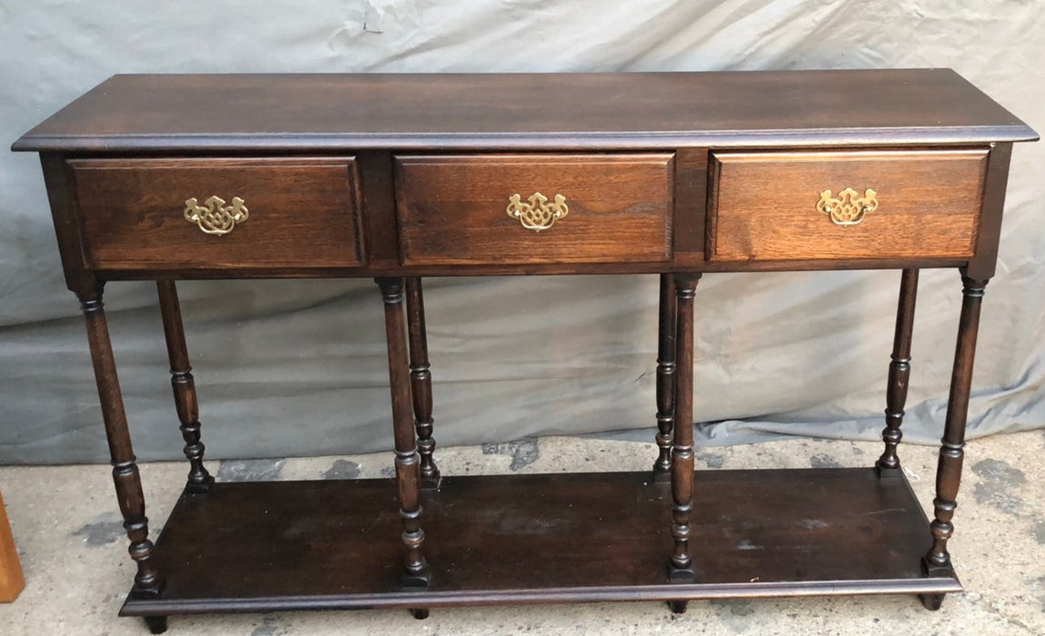 SHALLOW DARK OAK CONSOLE ON LEGS