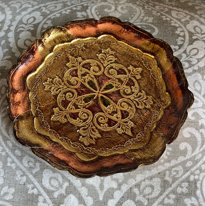 SMALL ROUND FLORENTINE TRAY