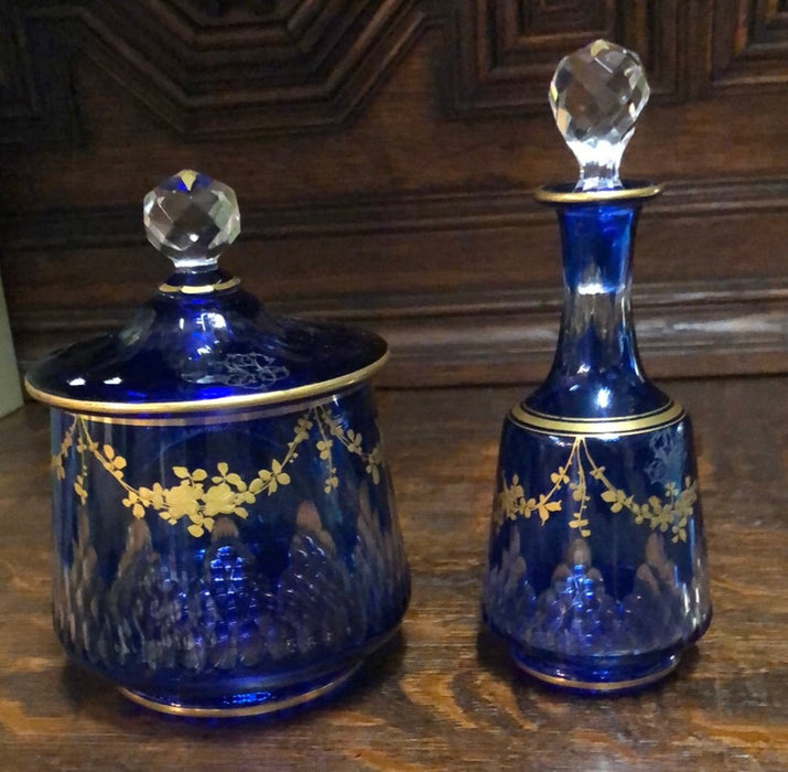 2 PIECE BLUE CUT TO CLEAR PERFUME AND BOX SET
