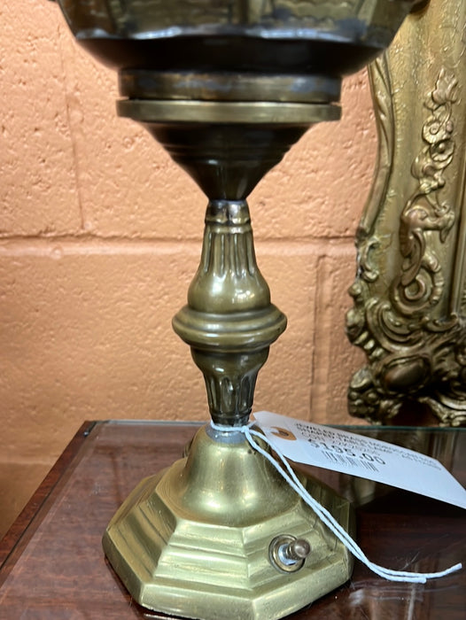 JEWELED BRASS MOROCCAN EGG SHAPED TABLE LAMP - AS FOUND