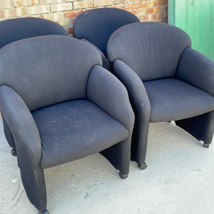 SET OF 2 CONTEMPORARY UPHOLSTERED BLACK CHAIRS