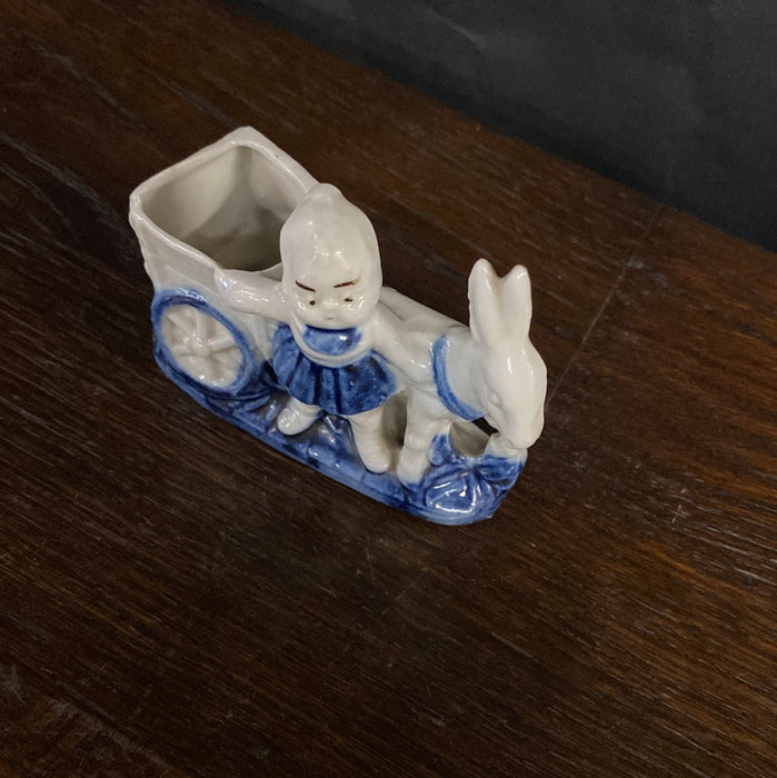 DELFT GIRL WITH DONKEY FIGURINE