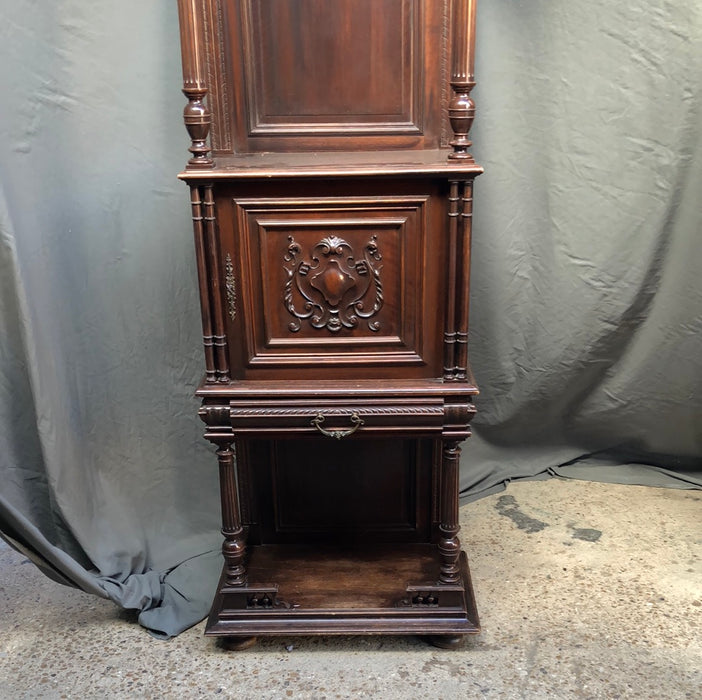 TALL WALNUT HENRI II CREDENCE CABINET