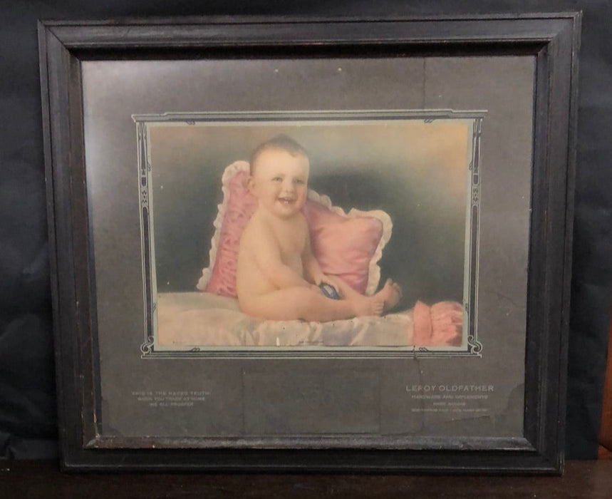 LEROY OLD FATHER HARDWARE AD WITH BABY