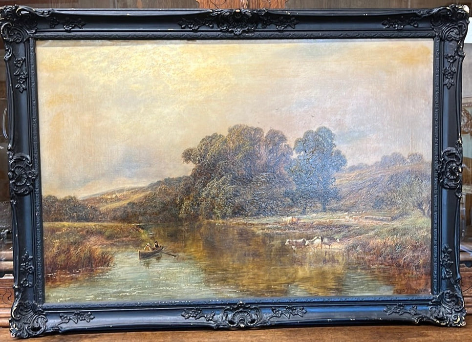 CHARLES SHAW LANDSCAPE OIL PAINTING ON CANVAS 1892