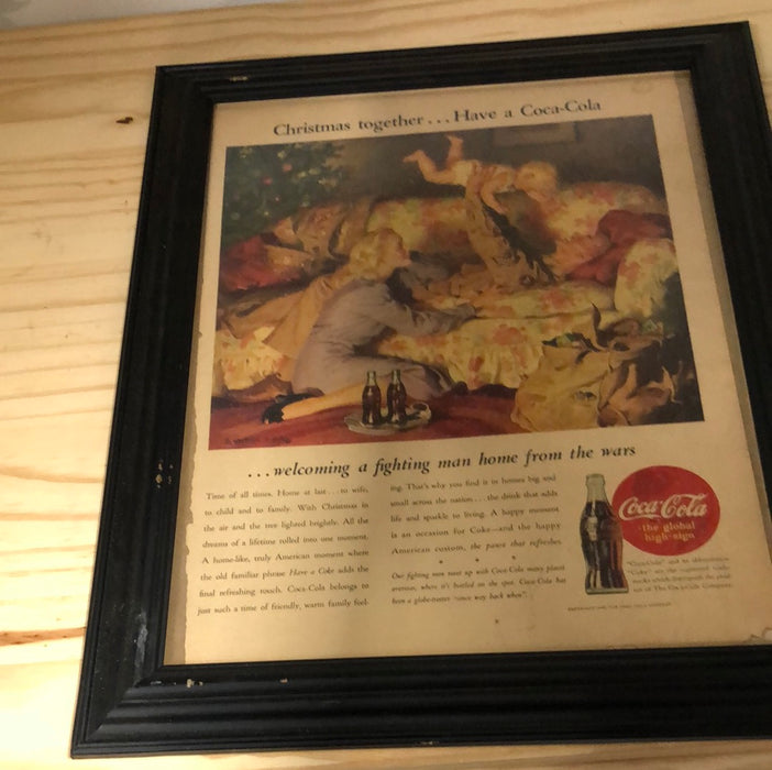 1945 FRAMED COCA-COLA ADVERTISEMENT