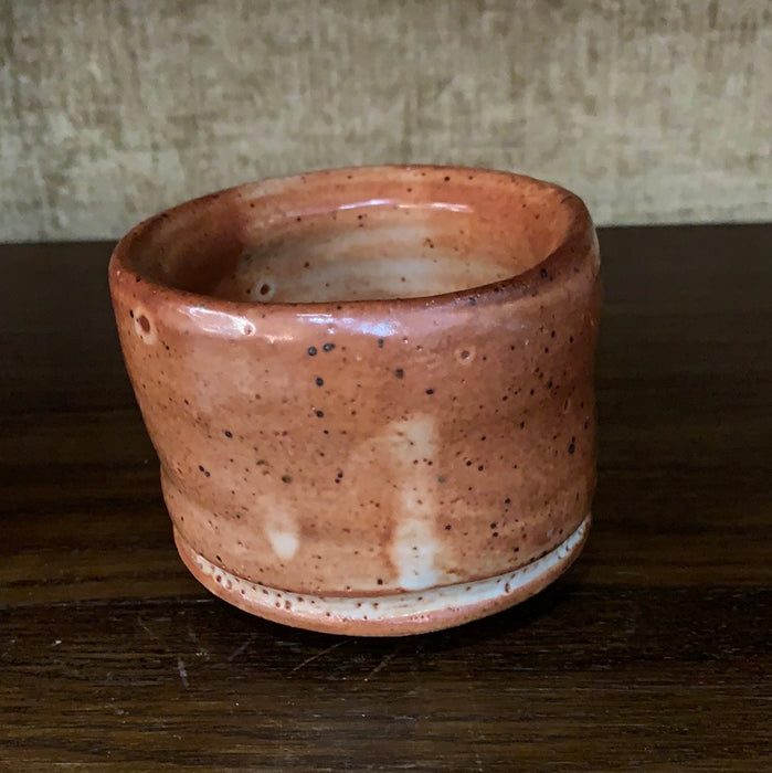 SMALL ORANGE STUDIO POTTERY VESSEL