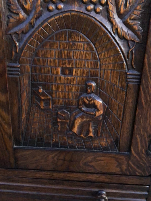 SPANISH BAROUE OAK BAR CABINET