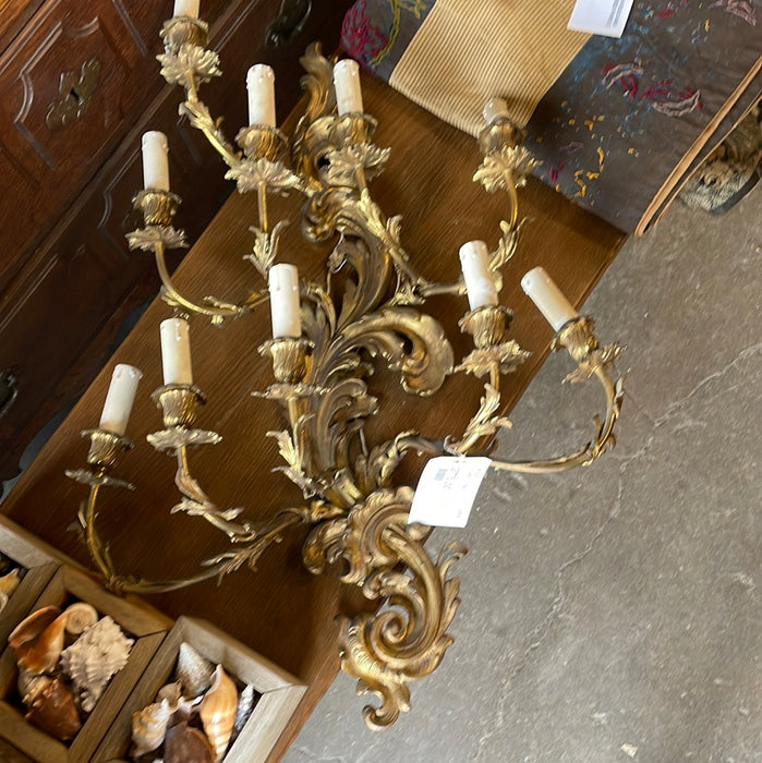 BRONZE ROCCO GILDED LARGE 10 ARM SCONCE