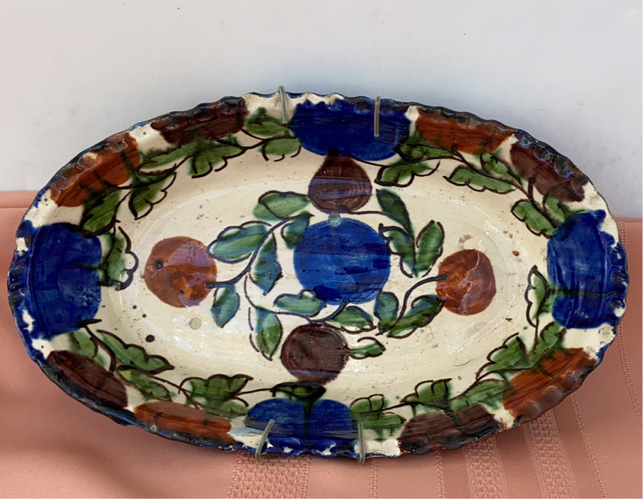 OVAL MEXICAN MULTICOLOR POTTERY BOWL