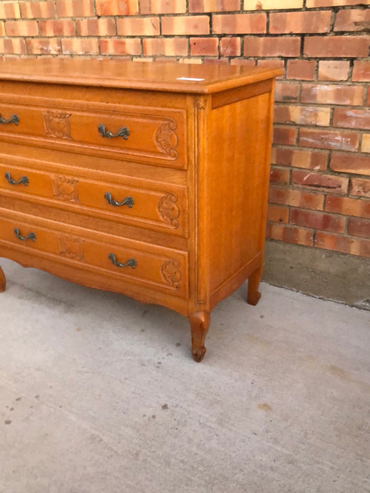 LOUIS XV COUNTRY FRENCH 3 DRAWER OAK CHEST