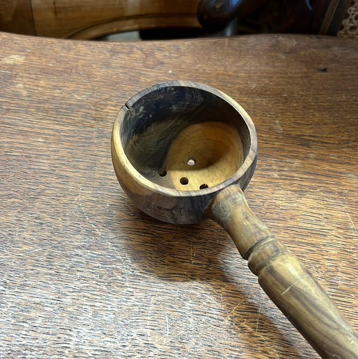 WOOD LADLE WITH HOLES