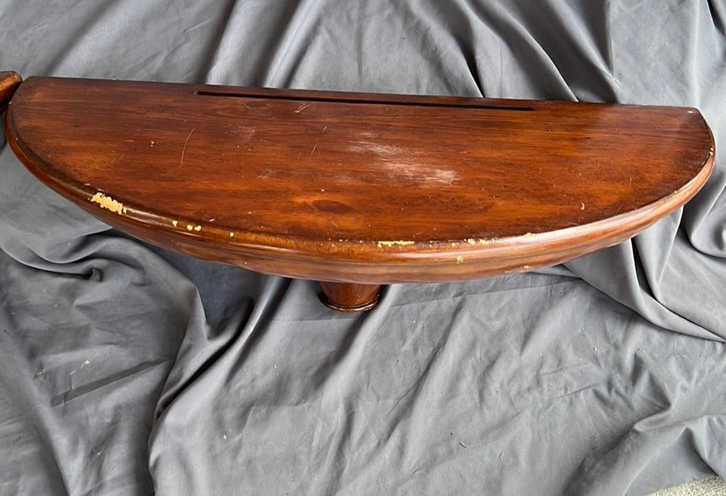 PAIR OF LARGE MAHOGANY DEMILUNE BRACKETS SHELVES