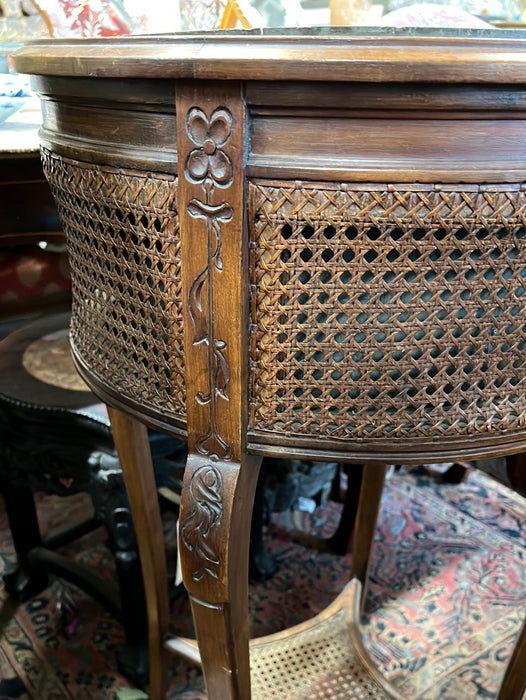 ROUND CANED ZINC LINED PLANTER