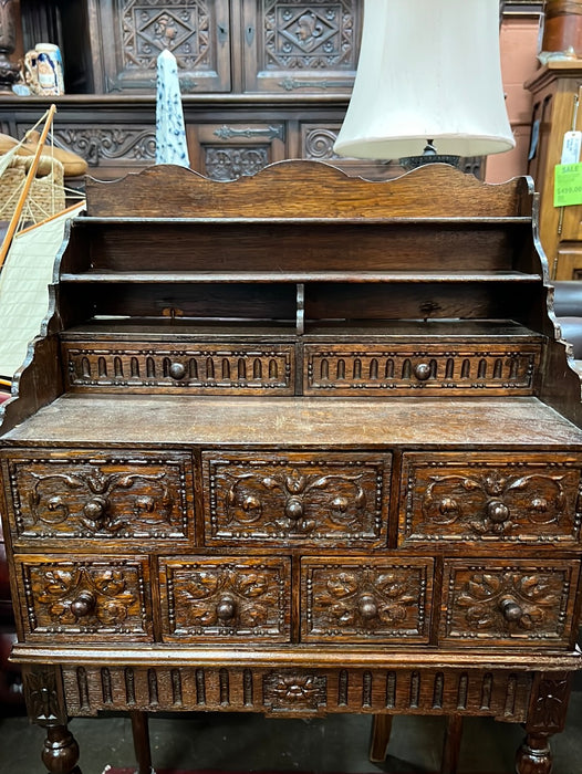 AS FOUND LOUIS XVI OAK MULTI DRAWER STAND WITH PIGEON HOLES