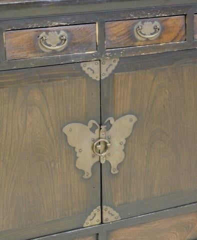 CHINESE CONSOLE CABINET WITH BUTTERFLY HINGES