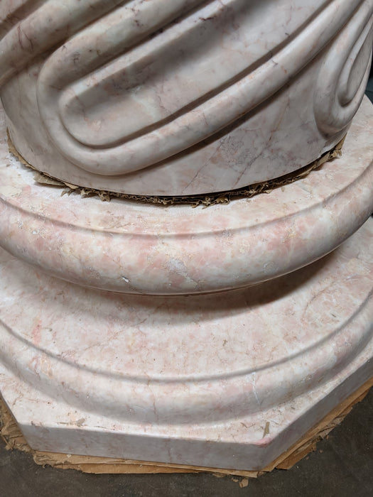 MASSIVE PINK AND CREAM MARBLE PEDESTAL